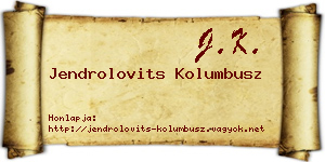 Jendrolovits Kolumbusz névjegykártya